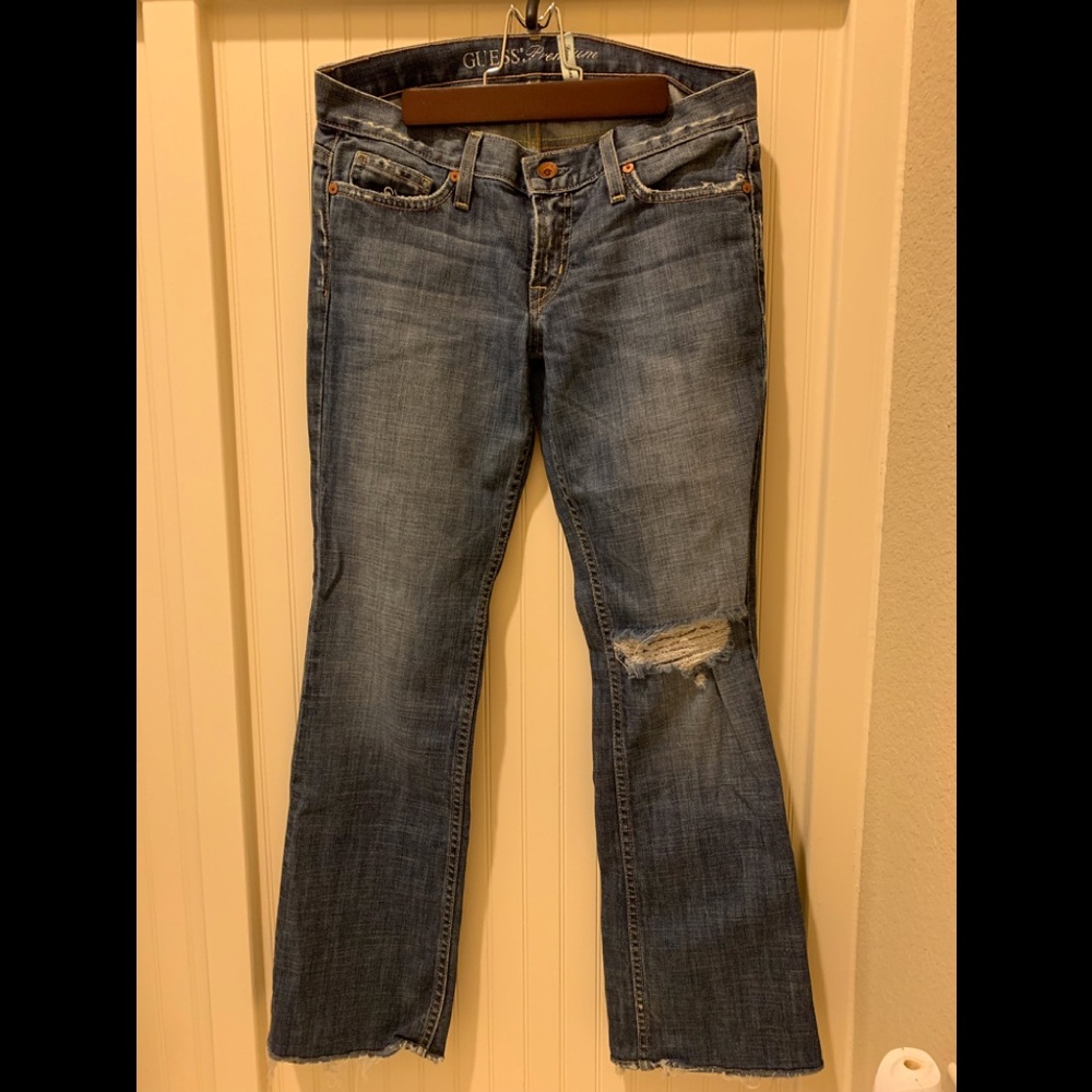 Distressed  Flare Bottom Jeans